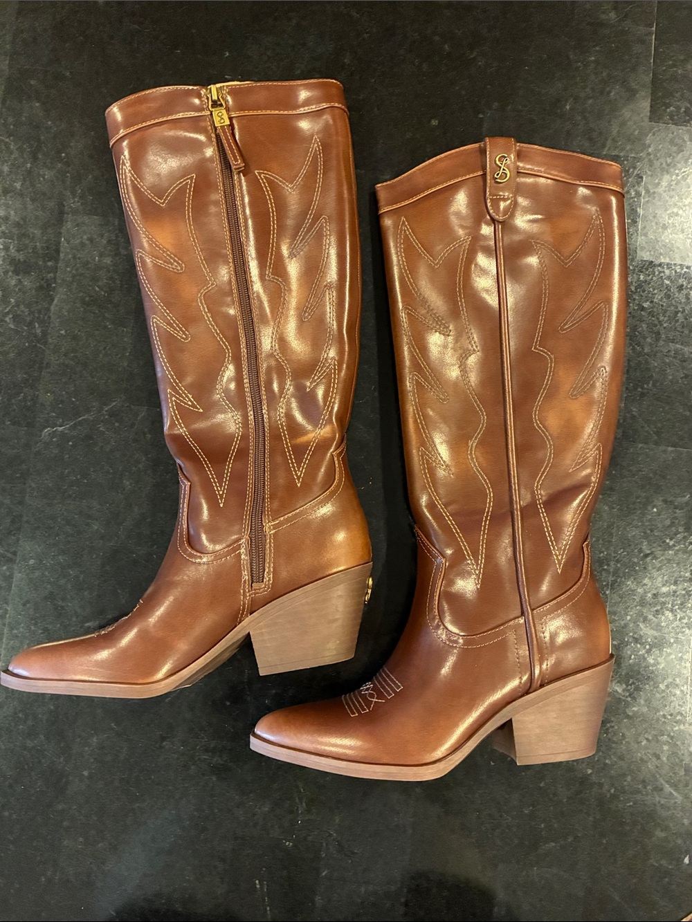 NWT Sam and Libby Chestnut Brown Knee Boot Sz 6
